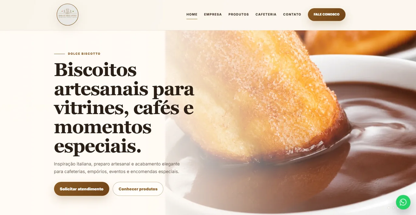 Site entregue para Dolce Biscotto