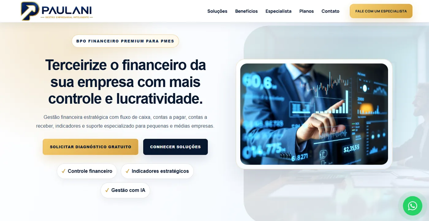 Site entregue para Paulani BPO Financeiro