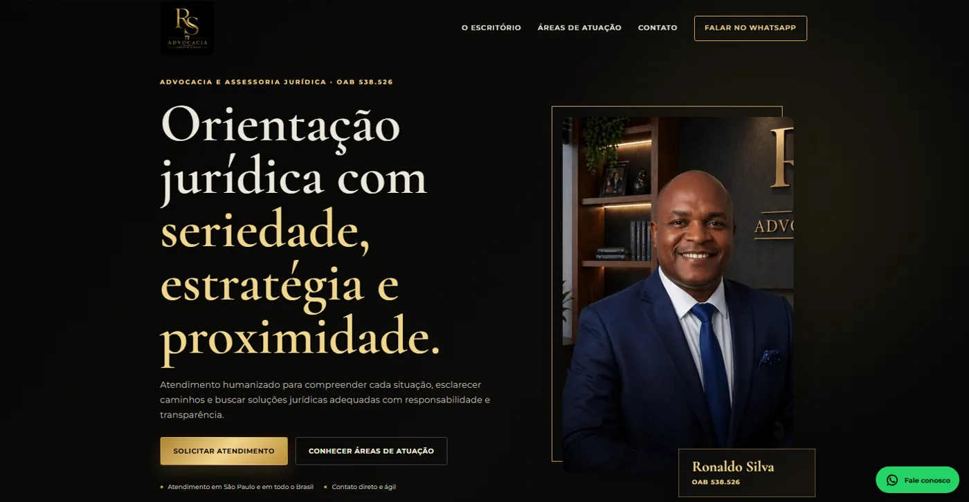 Site entregue para RS Advocacia