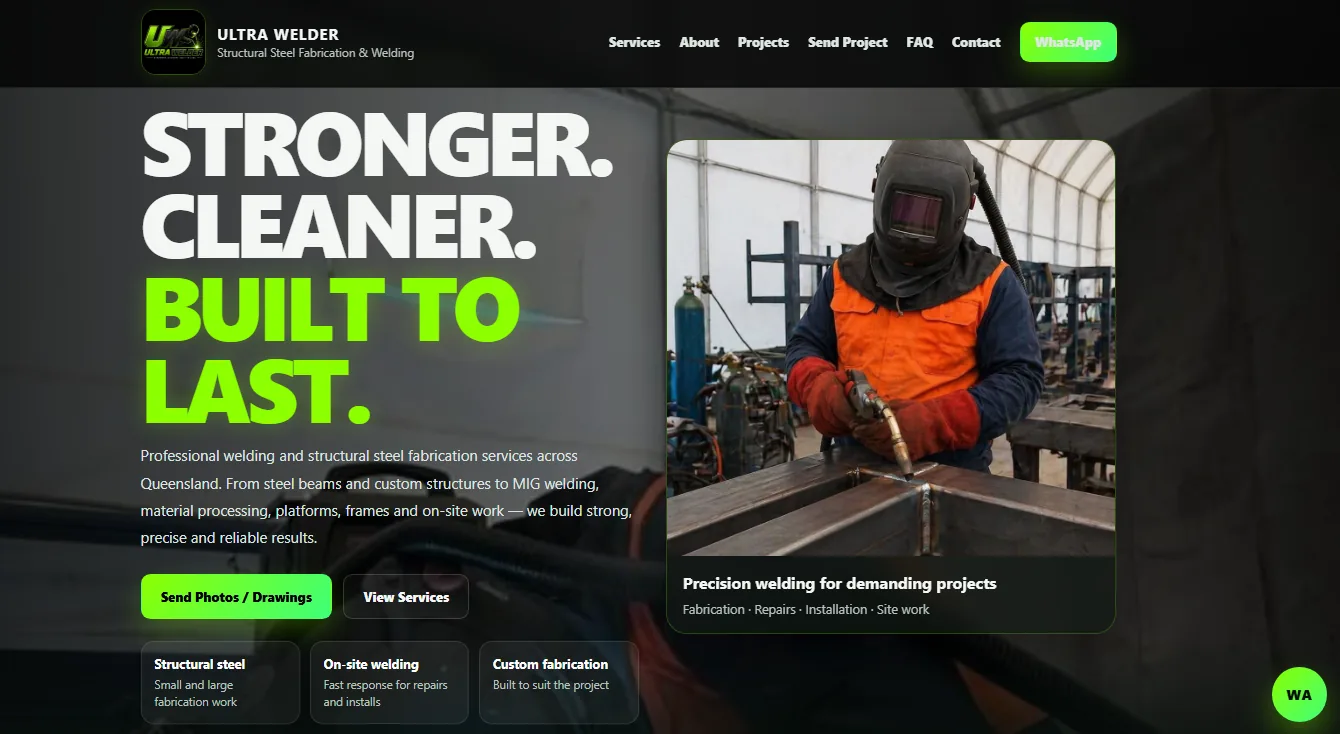 Site entregue para Ultra Welder
